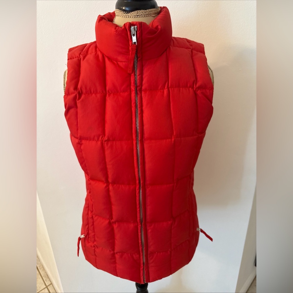 GAP Red Quilted Vest with Stand-Up Collar and Insulation